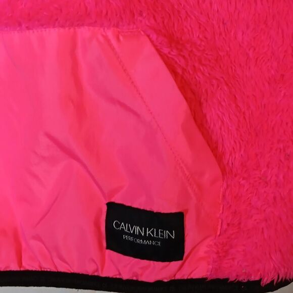 Calvin Klein Performance Pink Fuzzy Girls Hoodie - Picture 2 of 7